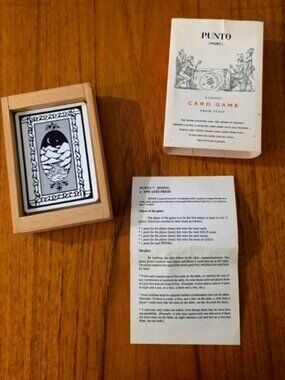 VTG Punto (Point) Italian Classic Card Game Wood CRATE 1990 Avid Press + INSTRUC